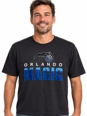 47 Orlando Magic Men's Gray Graphic T‑Shirt Cotton Size L